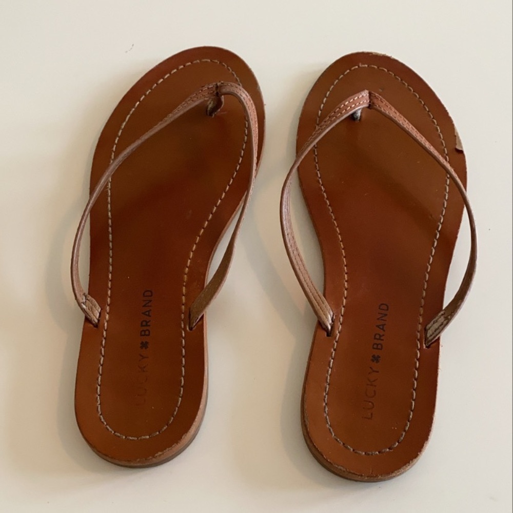 Lucky Brand Leather Flip Flops